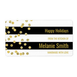 Svart Rand Guld-konfetti-märkning Fraktsedel