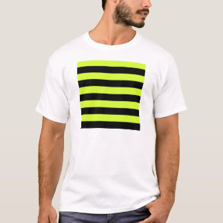 Svart randar - och fluorescerande gult t-shirt