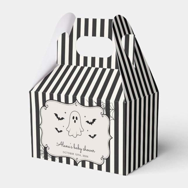 Svart randig spök Halloween Presentaskar (Framsidan Sidan)