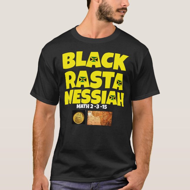 SVART RASTA-MESSIAS Basic Mörk T-Shirt (Framsida)