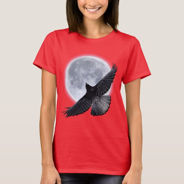 Svart räv i Måne Tee Shirt (Framsida)