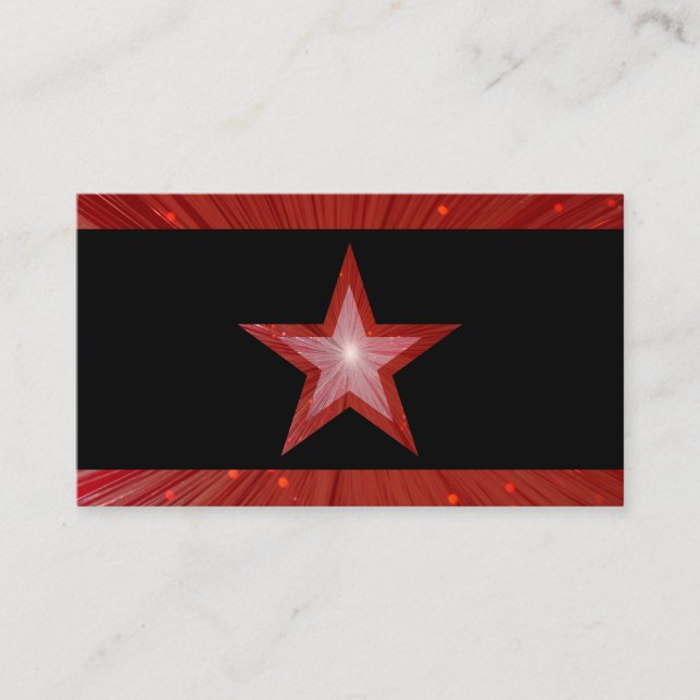 Svart, Red Star rand, visitkort (Framsida)