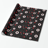 Svart, Red White Polka dots Gift Wrap