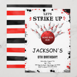 Svart redigerbar bowlinginbjudan inbjudningar