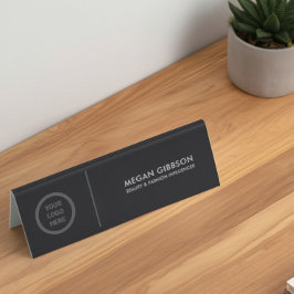 Svart redigerbar Namn-mall Logotyp Office Business