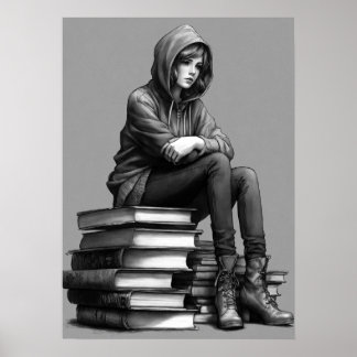 Svart reflektion, Ledsen Ögon Poster