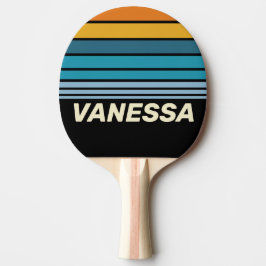 Svart Regnbåge Horisont Randig med Namn Pingisracket