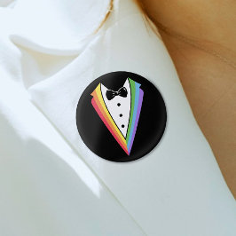 Svart regnbåge Personlig Bröllop Brudgum Gay Pride Knapp