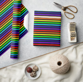 Svart regnbåge Rand Wrapping Papper Presentpapper