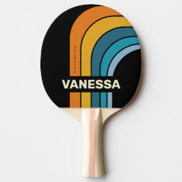 Svart Regnbågsbåge med Namn Pingisracket