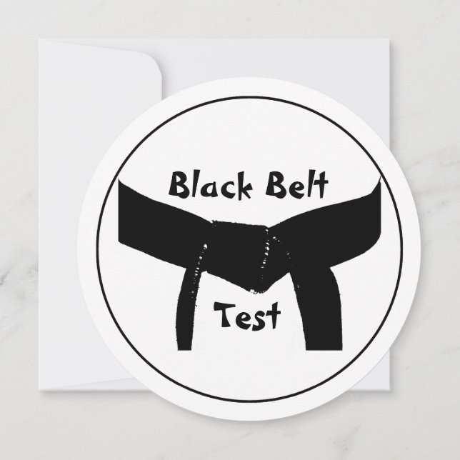 Svart reklaminbjudan till Martial Arts Black Bälte Inbjudningar (Baksida)