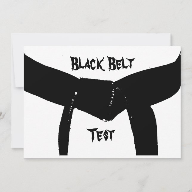 Svart reklaminbjudan till Martial Arts Black Bälte Inbjudningar (Baksida)