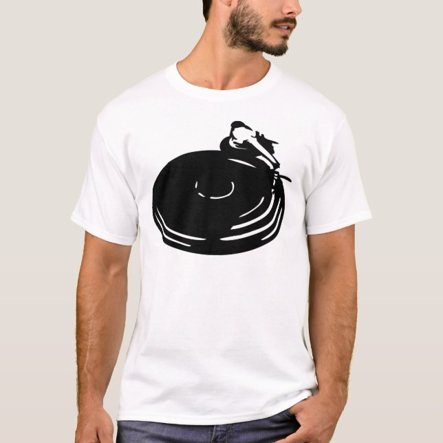 svart rekord- turntable t-shirt (Framsida)