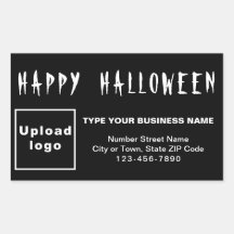 Svart rektangulärstämpel för Business Halloween