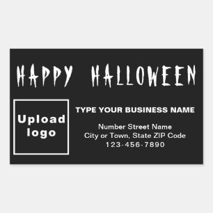 Svart rektangulärstämpel för Business Halloween Rektangulärt Klistermärke