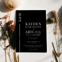 Svart, ren linje, minimalistisk Bröllop