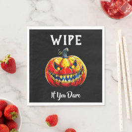 Svart Rengör Om Du Vågar Halloween Leende Pumpa Pappersservett