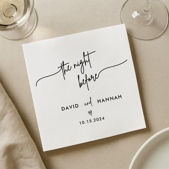 Svart repetitionsmiddag natten före Bröllop Pappersservett (Skapare uppladdad)