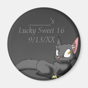 Svart reptilkatt 1 magnet