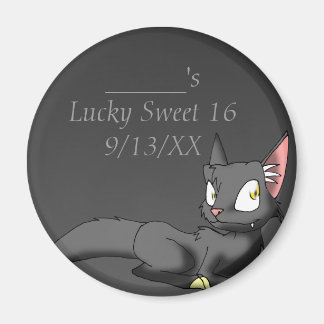 Svart reptilkatt 1 magnet