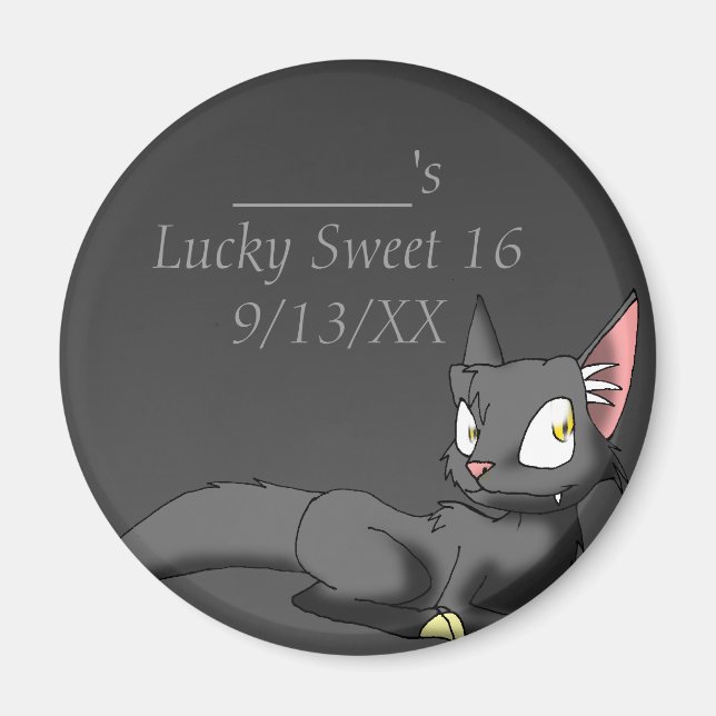 Svart reptilkatt 1 magnet (Framsidan)