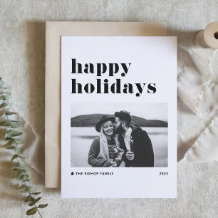 Svart Retro Fold Typography Photo Glad helg