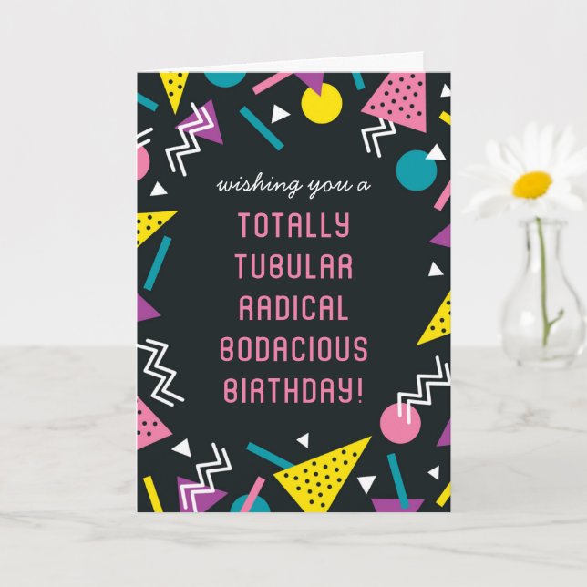 Svart Retro Funny 80-talets slang Birthday Card Kort (Liten växt)