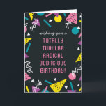 Svart Retro Funny 80-talets slang Birthday Card Kort<br><div class="desc">Skicka ditt roliga,  färgstarka födelsedagskort och låt dem veta hur coola,  radikal,  bodaciös,  tubulär och fantastisk på en person de är. Ord är anpassbart för att du enkelt ska kunna anpassa din unika kompis.</div>