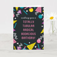 Svart Retro Funny 80-talets slang Birthday Card