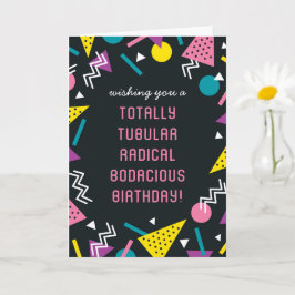 Svart Retro Funny 80-talets slang Birthday Card Kort
