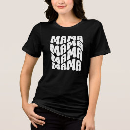 Svart Retro Groovy Söt Mama Mors Dag Mamma T Shirt