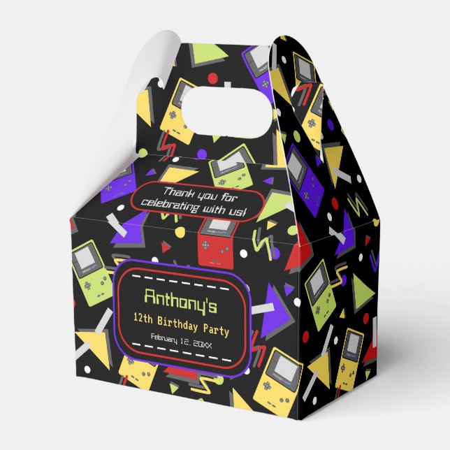 Svart Retro-speldagstidning Presentaskar (Framsidan Sidan)