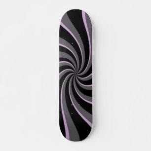 Svart Retro Swirls Skateboard Bräda 20 Cm