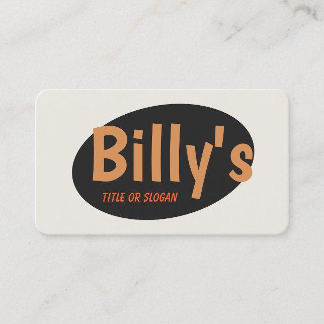 Svart retro-typografi visitkort (Framsida)