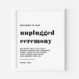 Svart Retro Typography Unplugged Ceremony Poster