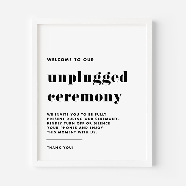 Svart Retro Typography Unplugged Ceremony Poster (Skapare uppladdad)