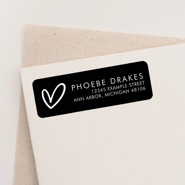 Svart Returadress av minimal Möhippa Returadress Etikett (Skapare uppladdad)