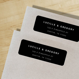 Svart Returadress med enkel modern Anpassningsbar Etikett