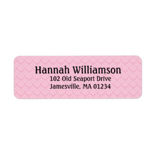 Svart Returetiketter för Small Rosa Heart Returadress Etikett