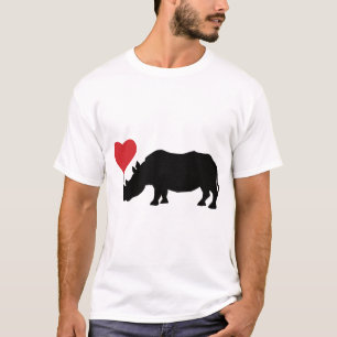 Svart-Rhino-med-Heart T Shirt