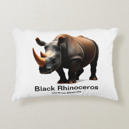 Svart rhino prydnadskudde