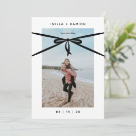 SVART RIBBON & BOW SPARA DATUM INBJUDNINGAR