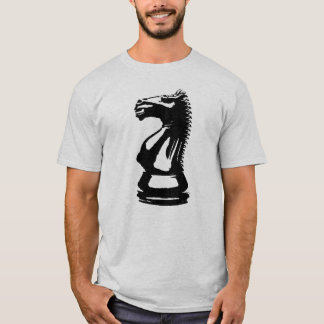 Svart riddareschackbiet tee shirt