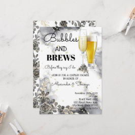 Svart Ro-bubbla & Brews-Par Shower Inbjudningar
