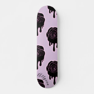 Svart Ro-drivning och Girls Namn Rosa Girly Mini Skateboard Bräda 18,5 Cm