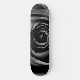 Svart Ro Flower Blommigt Decorative Vintage Skateboard Bräda 19,5 Cm