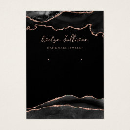 Svart ro guld agate-visning för smycken visitkort