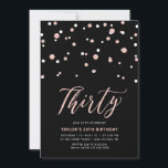 Svart Ro Guld Enkel trettio 30års födelsedag Party Inbjudningar<br><div class="desc">Fira din speciella dag med den här minimala inbjudan till 30års födelsedag-festen. Den här designen har en snyggt som skriver skriptet "trettio" med sexkantsformade konfetti med en kombination av svart och ro guld färg. Det finns fler utformningar på min butik BaraBomDesign.</div>