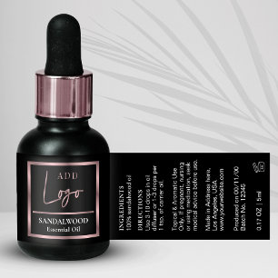 Svart Ro Guld Essential Oil Small Dropper Flaska Returadress Etikett