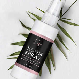 Svart & Ro Guld Logotyp Luft Freshener Spray-etike Fraktsedel